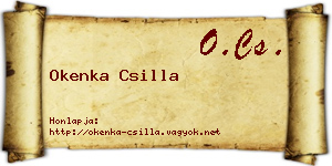 Okenka Csilla névjegykártya